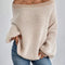 Women's Off-Shoulder Color Block Sweater